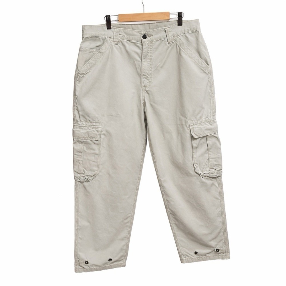 Vintage Y2K Levis Khaki Cargo‎ Pants 34x34 Baggy Skater 90s BDU